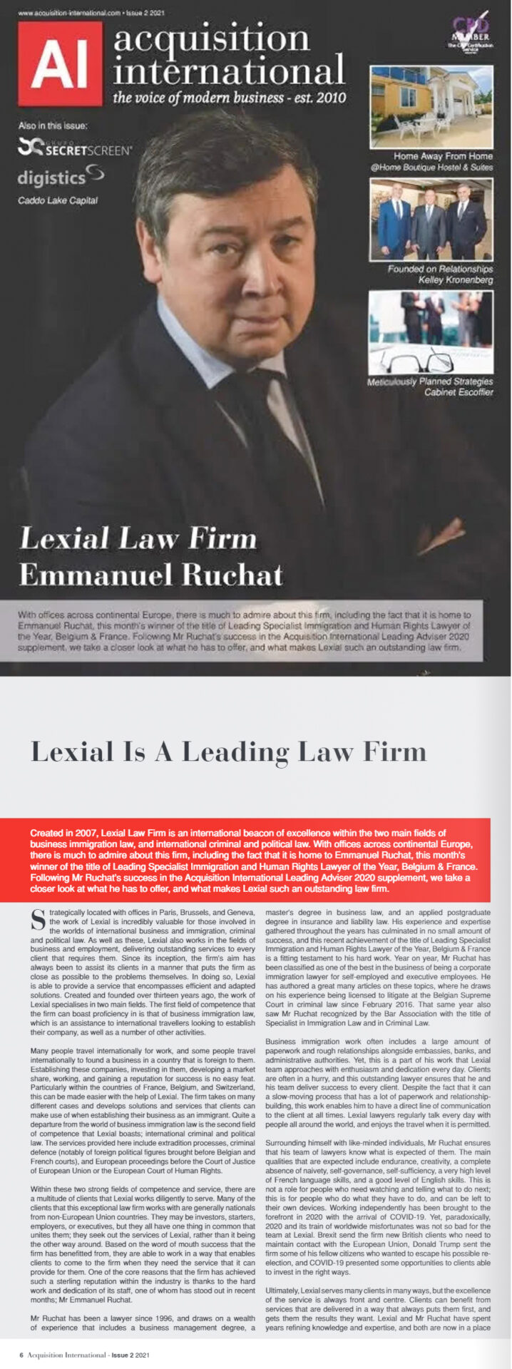 Lexial is a leading law firm by Acquisition International